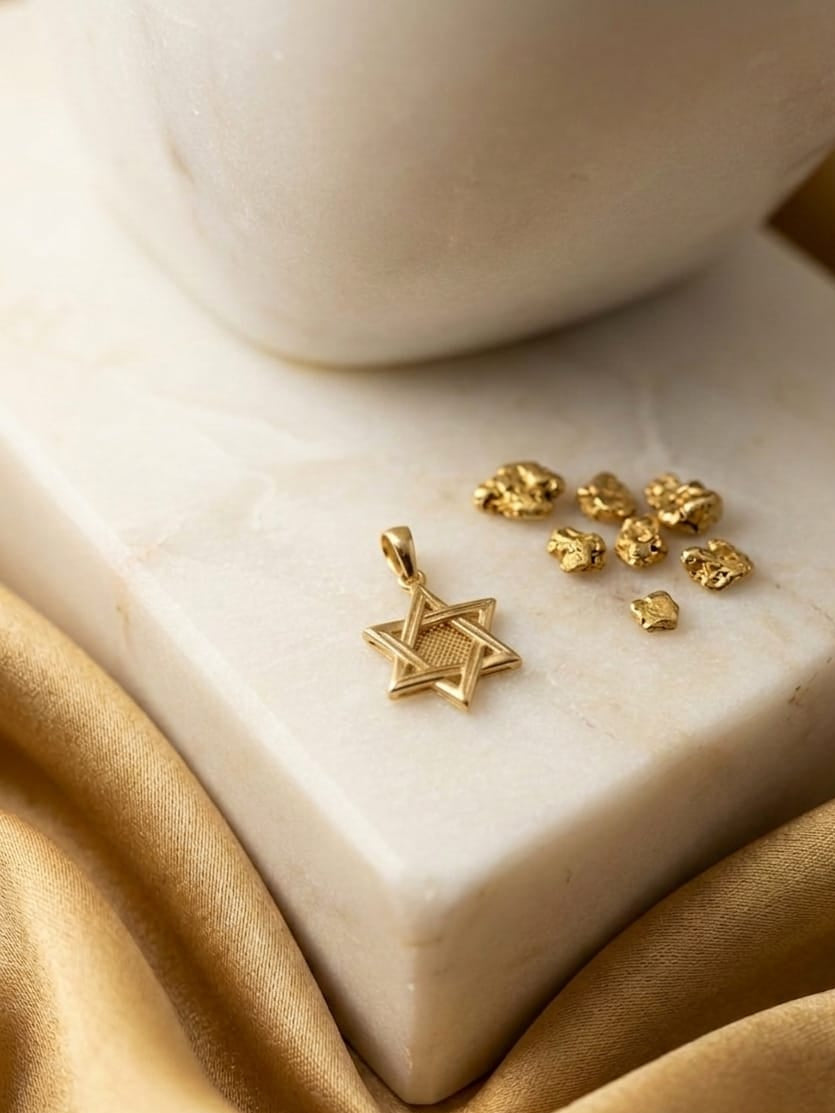 Dije de Estrella Calada 18k
