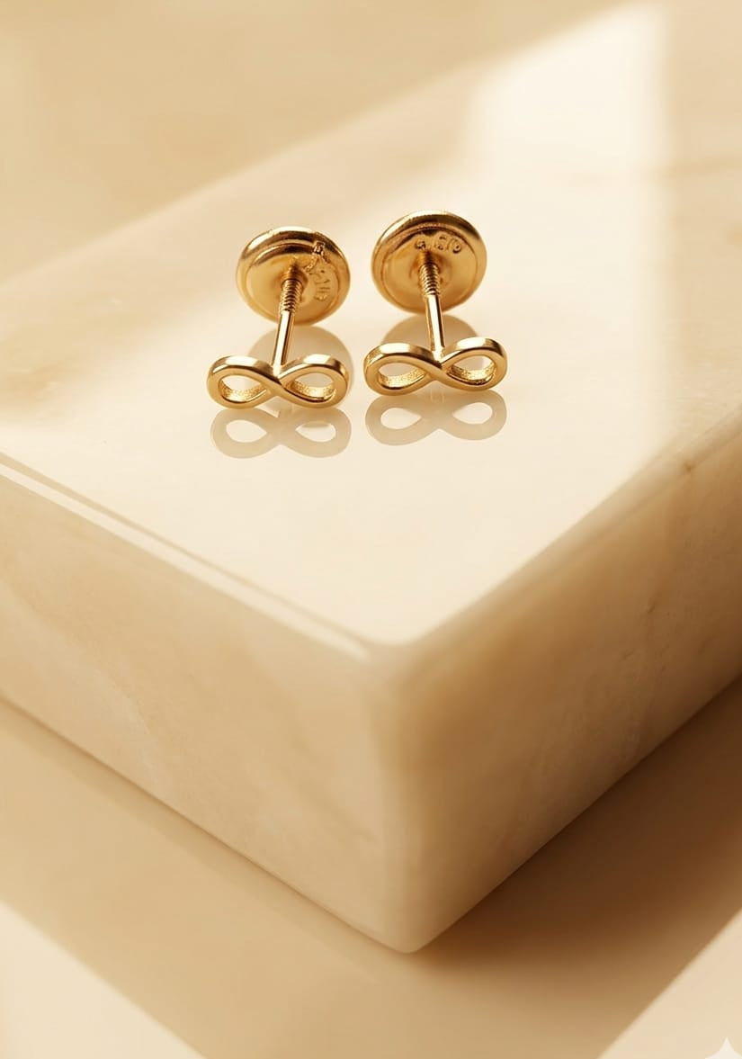 Zarcillos de oro 18k amarillo infinito