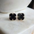 Jewelry Sets Trébol Negro en Oro 18K (Aretes, Dije, Cadena y Pulsera)