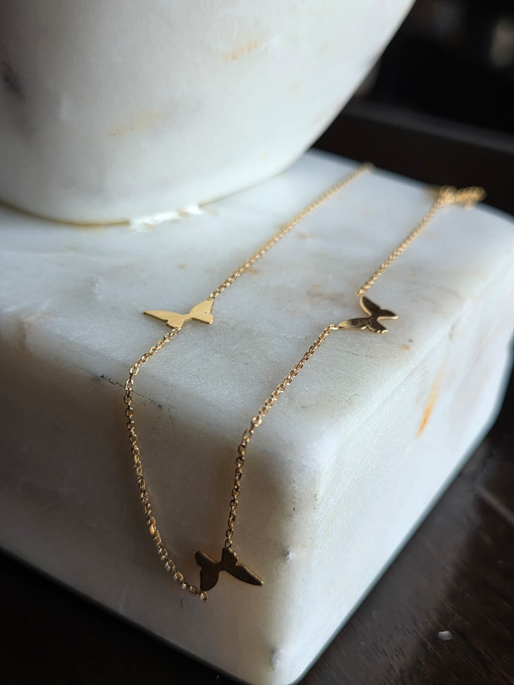 Collar de Oro 18K con Mariposas