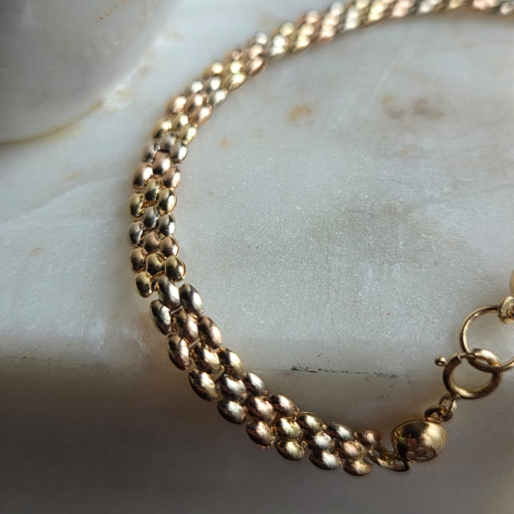 Brazalete Tricolor en  Oro 18k