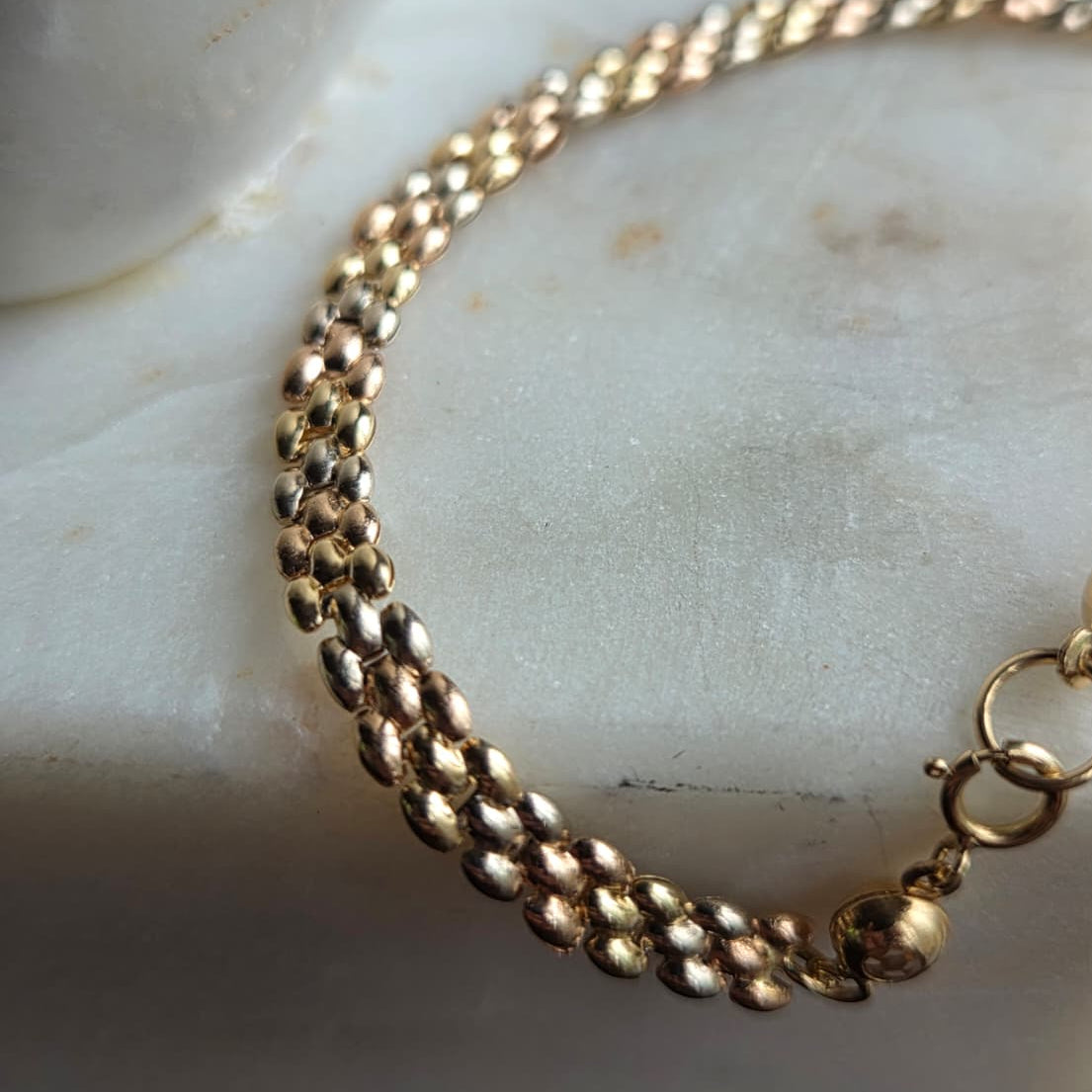 Brazalete Tricolor en  Oro 18k