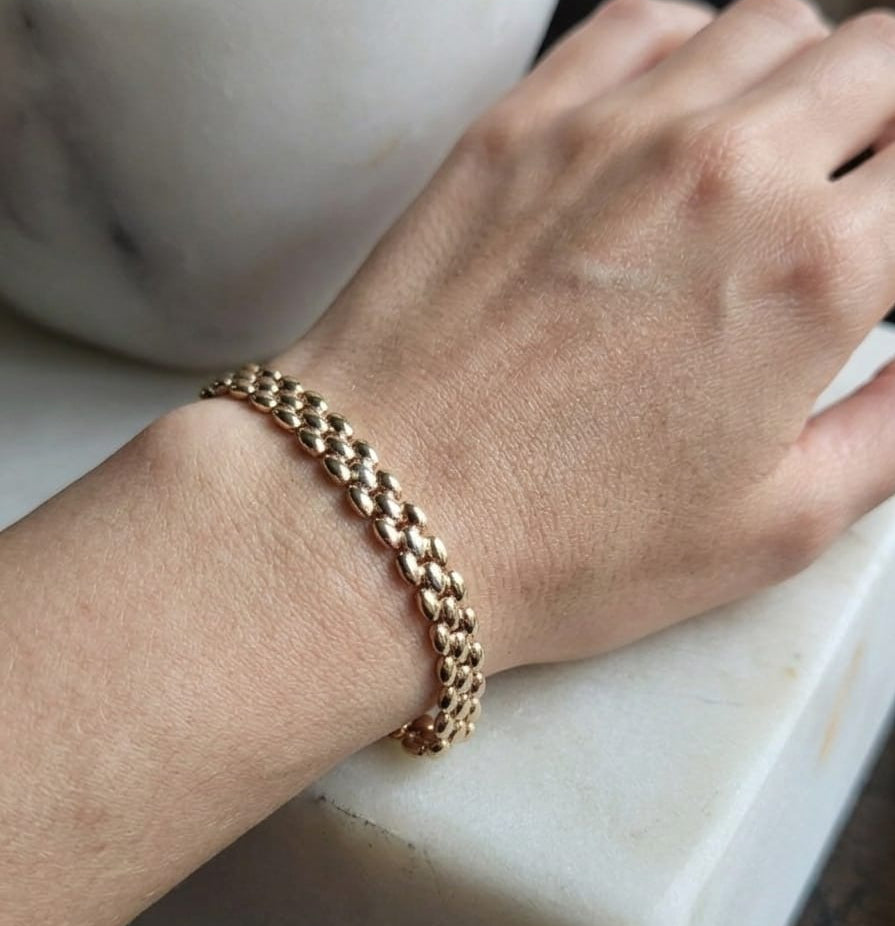 Brazalete Tricolor en  Oro 18k