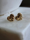 Aretes de oro 18K Corazón Diamantado