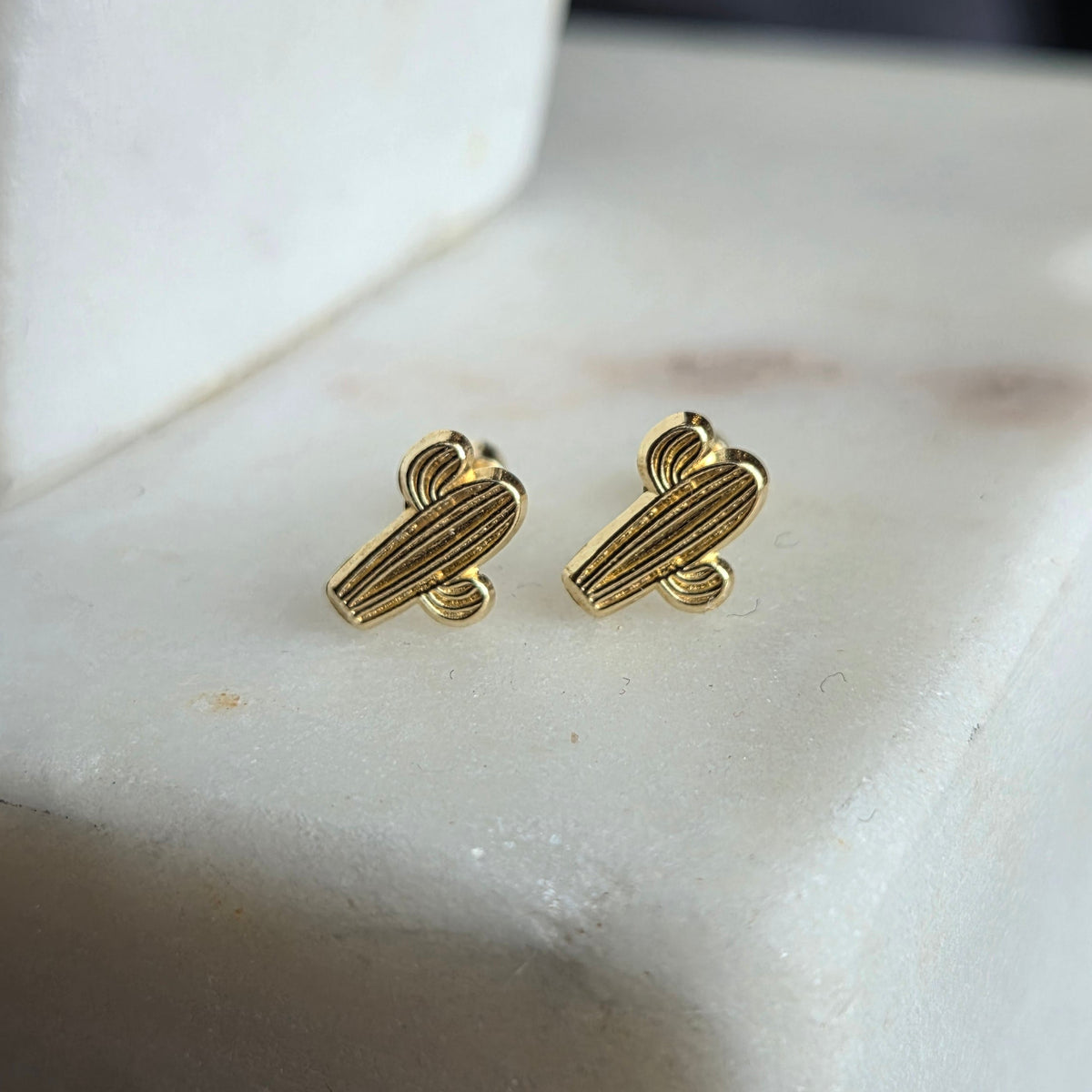 Aretes de Cactus en Oro 14K
