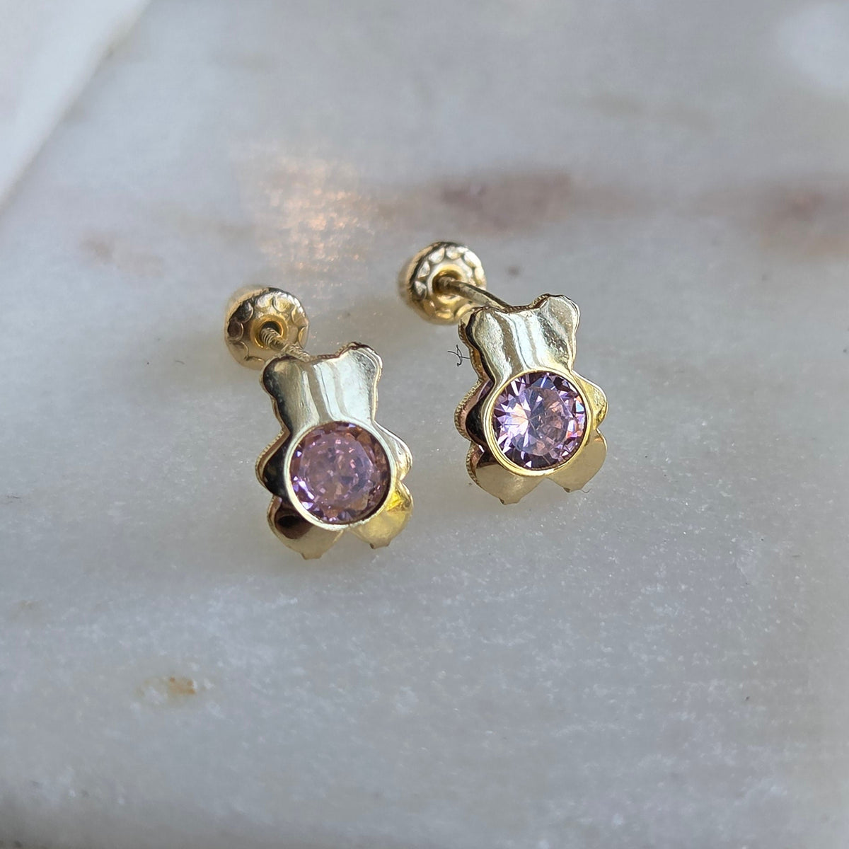 Aretes de Osito en Oro 14K