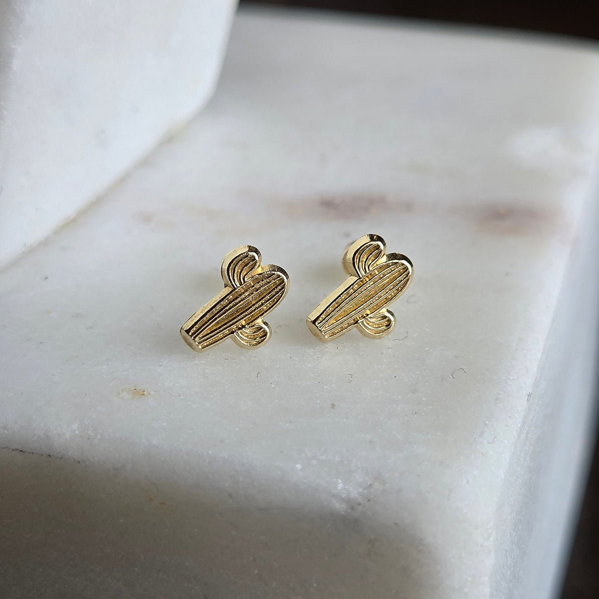 Aretes de Cactus en Oro 14K