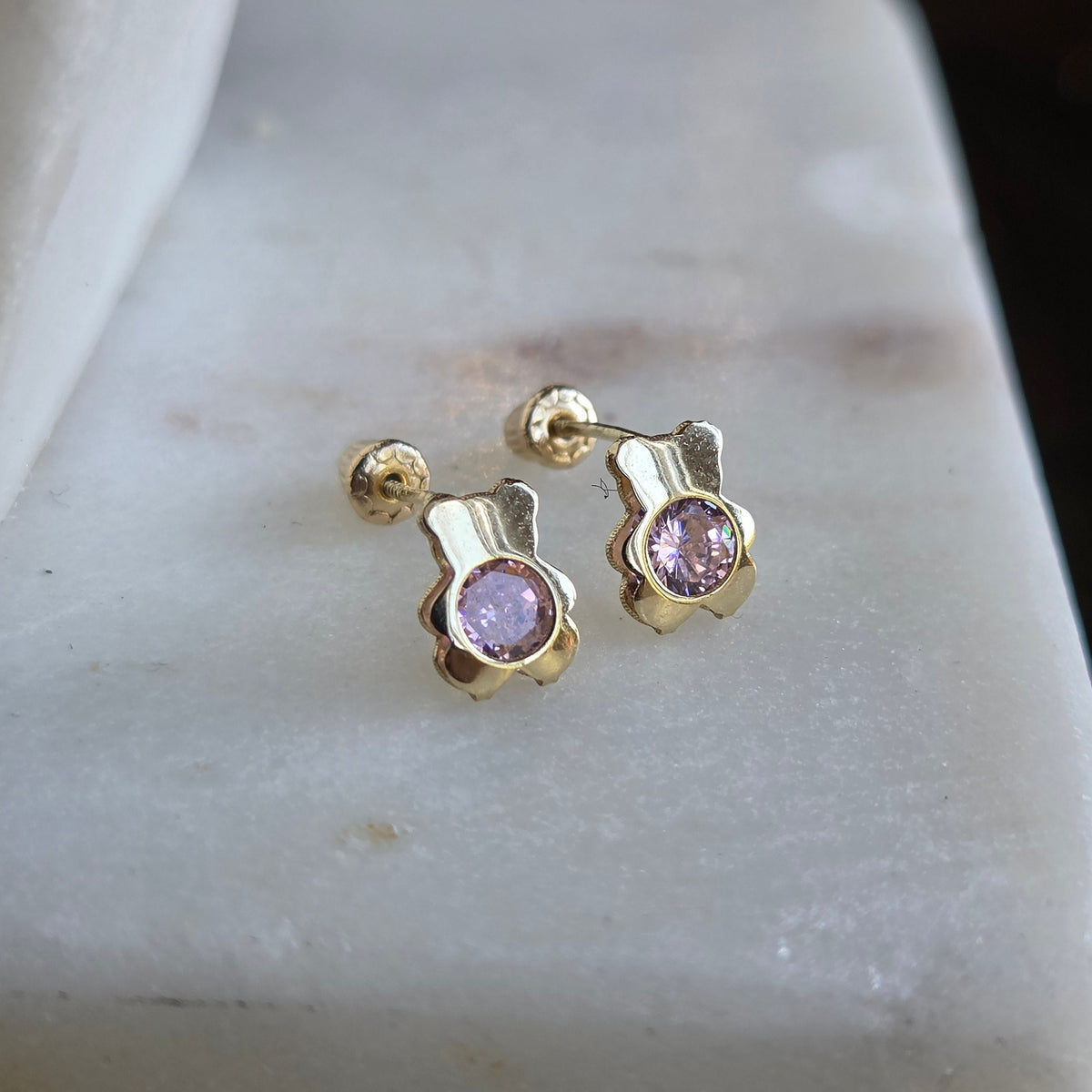 Aretes de Osito en Oro 14K