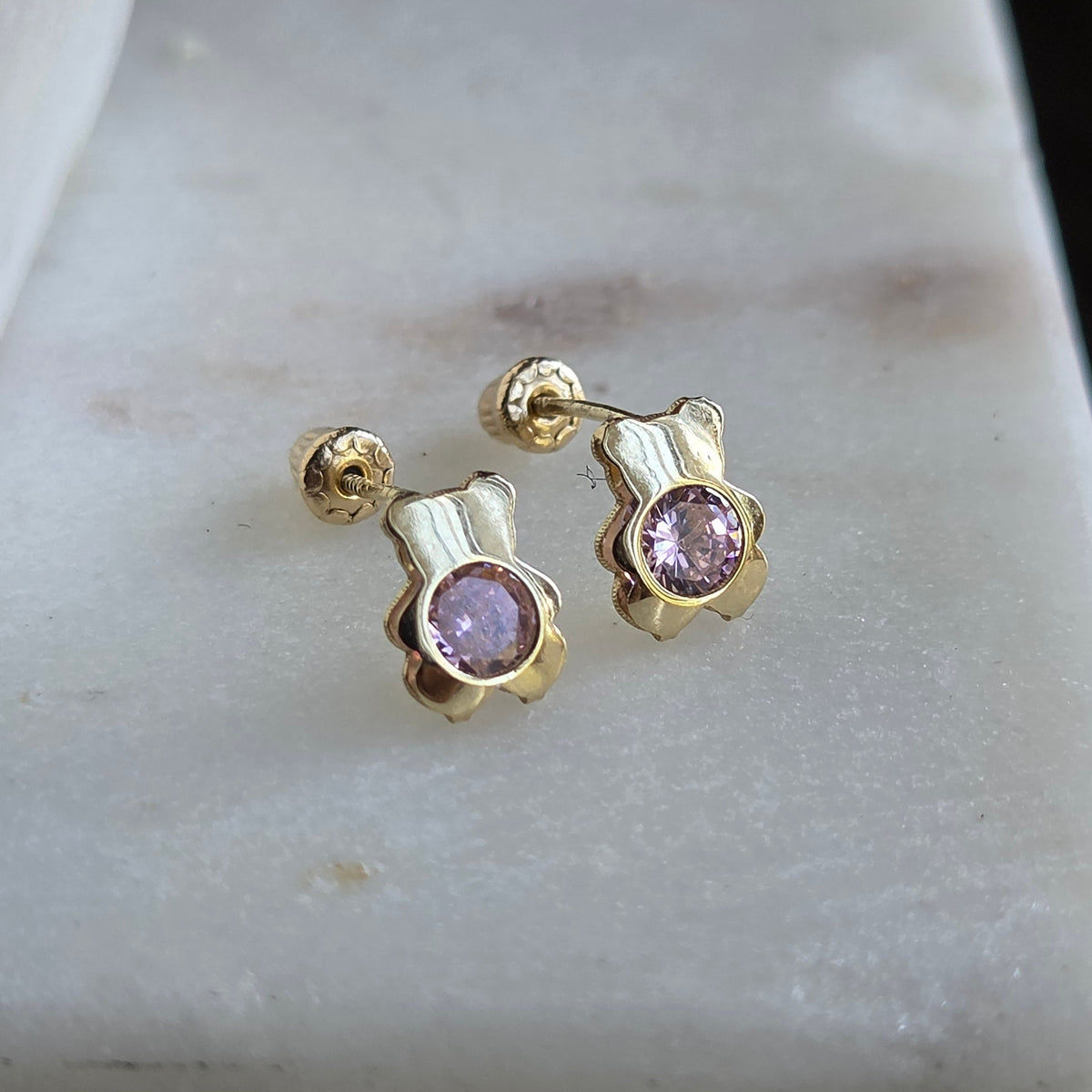 Aretes de Osito en Oro 14K