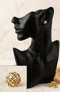 18k Gold Circle Diamond-Cut Earrings