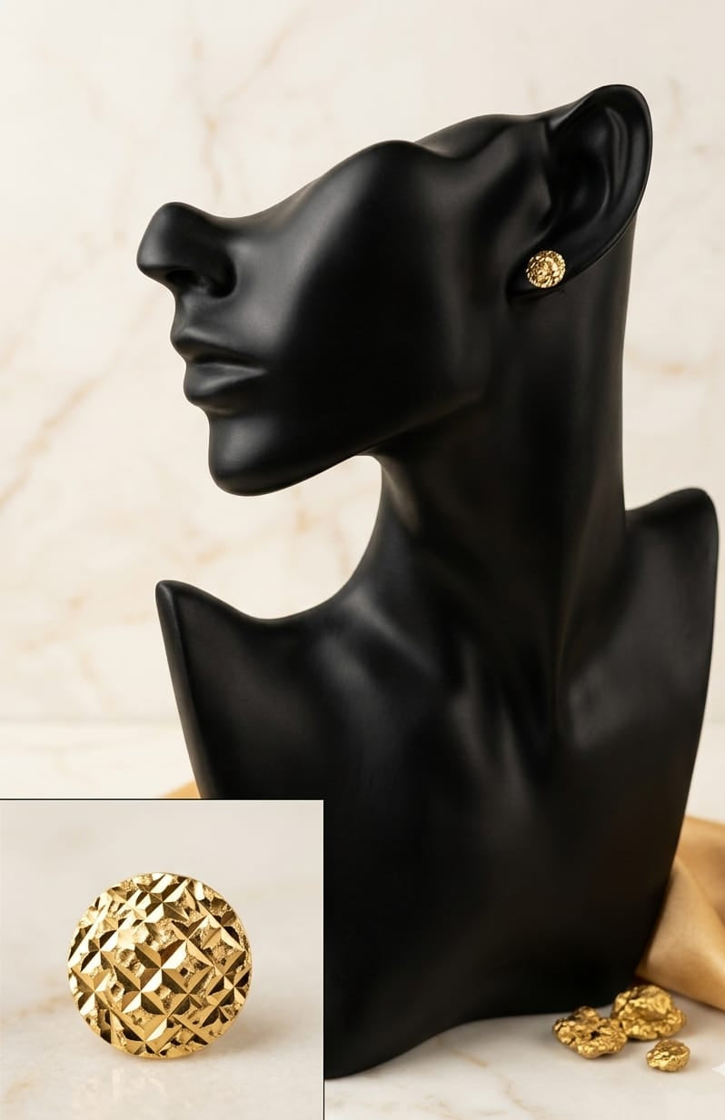 Zarcillos de oro 18k  Circulo Diamantado