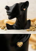 Zarcillos de oro 18k Corazón Diamantado