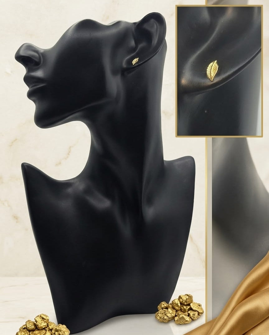 Zarcillos de oro 18k amarillo con forma hoja
